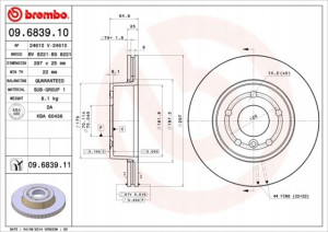 09.6839.11 BREMBO Tarcza hamulcowa