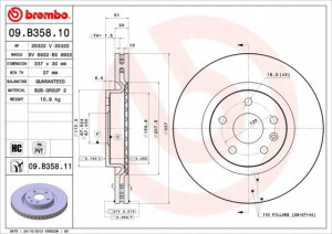 09.B358.11 BREMBO Tarcza hamulcowa