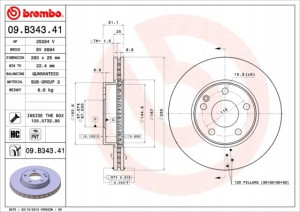 09.B343.41 BREMBO Tarcza hamulcowa