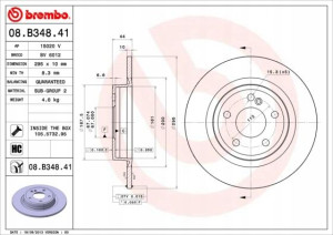 08.B348.41 BREMBO Tarcza hamulcowa
