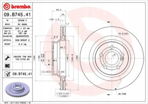 09.B745.41 BREMBO Tarcza hamulcowa