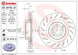 09.B746.61 BREMBO Tarcza hamulcowa
