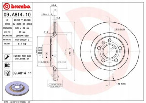 09.A814.11 BREMBO Tarcza hamulcowa
