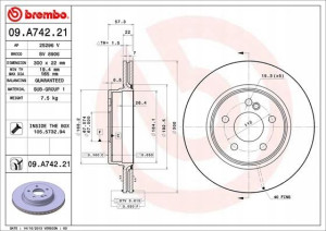 09.A742.21 BREMBO Tarcza hamulcowa