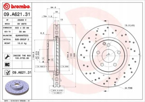 09.A621.31 BREMBO Tarcza hamulcowa
