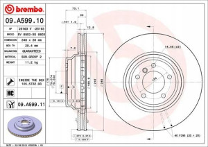 09.A599.11 BREMBO Tarcza hamulcowa