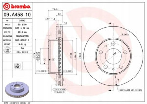 09.A458.10 BREMBO Tarcza hamulcowa
