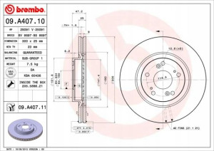 09.A407.11 BREMBO Tarcza hamulcowa