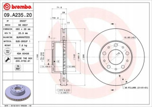 09.A235.20 BREMBO Tarcza hamulcowa