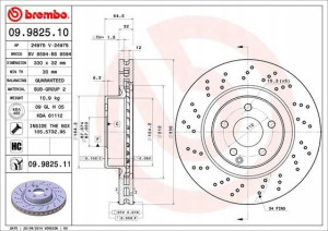 09.9825.11 BREMBO Tarcza hamulcowa