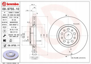 09.9755.11 BREMBO Tarcza hamulcowa