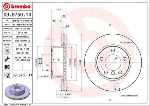 09.9750.11 BREMBO Tarcza hamulcowa