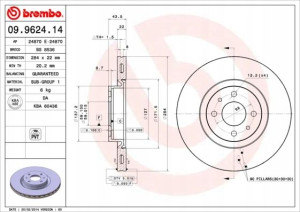 09.9624.14 BREMBO Tarcza hamulcowa