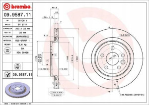 09.9587.11 BREMBO Tarcza hamulcowa