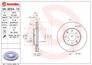 09.9554.10 BREMBO Tarcza hamulcowa