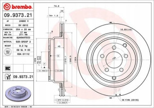 09.9373.21 BREMBO Tarcza hamulcowa