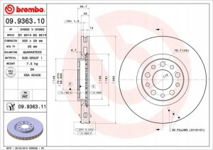 09.9363.11 BREMBO Tarcza hamulcowa