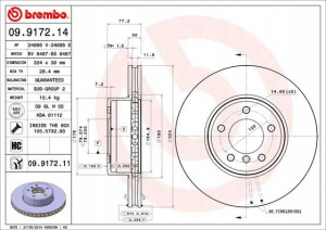 09.9172.11 BREMBO Tarcza hamulcowa