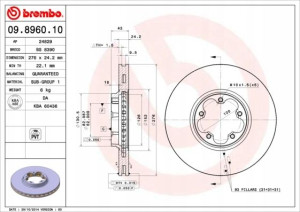 09.8960.10 BREMBO Tarcza hamulcowa