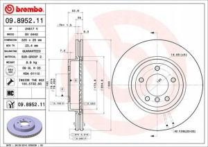 09.8952.11 BREMBO Tarcza hamulcowa