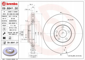 09.8841.31 BREMBO Tarcza hamulcowa