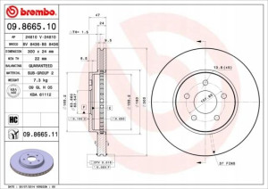 09.8665.11 BREMBO Tarcza hamulcowa