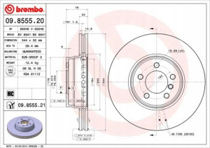 09.8555.21 BREMBO Tarcza hamulcowa