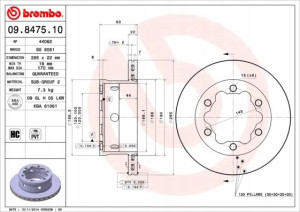 09.8475.10 BREMBO Tarcza hamulcowa