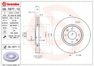 09.7877.11 BREMBO Tarcza hamulcowa