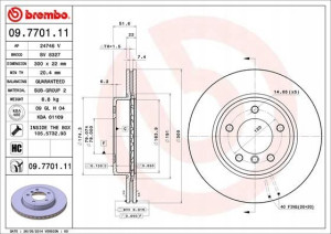 09.7701.11 BREMBO Tarcza hamulcowa
