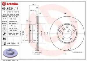 09.6924.11 BREMBO Tarcza hamulcowa