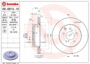 09.6912.10 BREMBO Tarcza hamulcowa