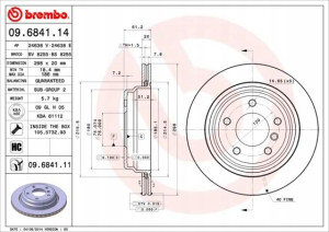 09.6841.11 BREMBO Tarcza hamulcowa