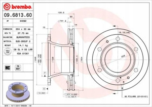 09.6813.60 BREMBO Tarcza hamulcowa