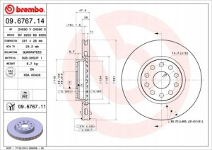 09.6767.11 BREMBO Tarcza hamulcowa