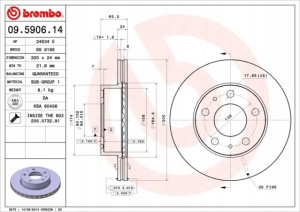 09.5906.14 BREMBO Tarcza hamulcowa