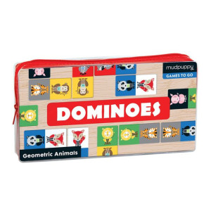 Mudpuppy Gra Domino podróżne Geometryczne Zwierzęta