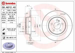 08.A612.41 BREMBO Tarcza hamulcowa
