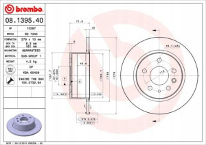 08.1395.40 BREMBO Tarcza hamulcowa