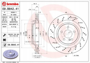 09.B842.41 BREMBO Tarcza hamulcowa