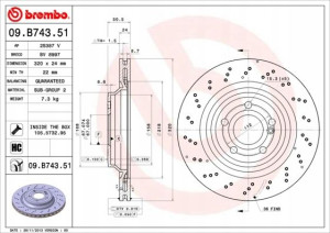 09.B743.51 BREMBO Tarcza hamulcowa