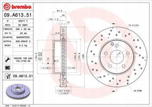 09.A613.51 BREMBO Tarcza hamulcowa