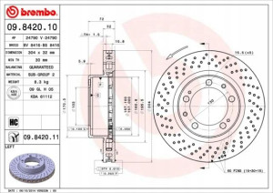 09.8420.11 BREMBO Tarcza hamulcowa