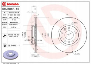 09.B042.11 BREMBO Tarcza hamulcowa