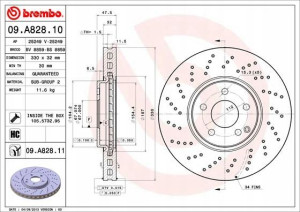 09.A828.11 BREMBO Tarcza hamulcowa