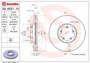 09.A531.10 BREMBO Tarcza hamulcowa
