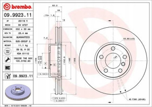 09.9923.11 BREMBO Tarcza hamulcowa