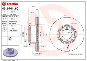 09.9761.60 BREMBO Tarcza hamulcowa