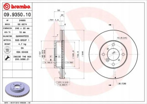09.9350.10 BREMBO Tarcza hamulcowa