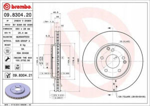 09.8304.21 BREMBO Tarcza hamulcowa